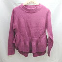 ◇ select MOCA セレクト モカ 変形 ペプラム おしゃれ 長袖 ニット セーター サイズF パープル レディース E 【中古】