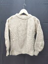 ◇ UNITED ARROWS クルーネック ケーブル シンプル 長袖 ニット セーター サイズ表記なし ライトグリーン レディース E 【中古】