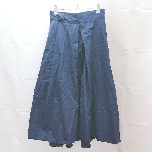 ◇ Cafelly シンプル 綺麗め 大人 ロング フレア スカート サイズL ブルー レディース E 【中古】