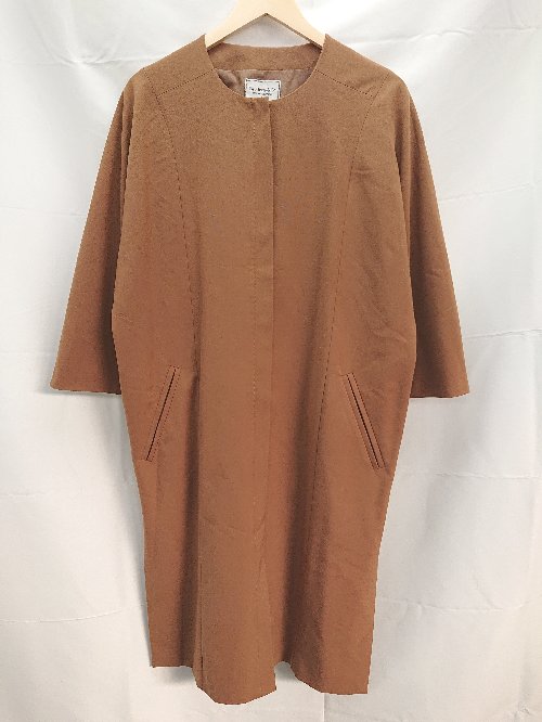 ◇ Broderie&Co フロントチャック 無地 サイドスリット 長袖 コート ジャケット サイズF ブラウン レディース E 【中古】