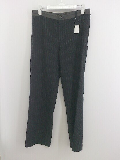 ◇ FRAMeWORK フレームワーク ストライプ ストレート パンツ サイズ40 ブラック レディース P 【中古】