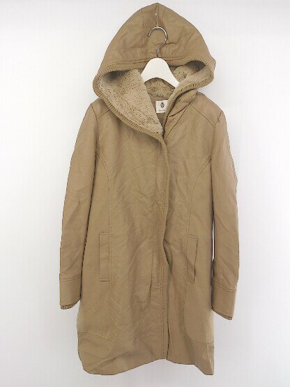 ◇ Bou Jeloud ブージュルード ボア 異素材 ジップアップ 長袖 コート サイズ38 ブラウン レディース P 【中古】