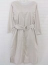 ◇ ◎ ketty cherie ケティシェリー ベルト付 長袖 膝丈 ワンピース サイズ1 グレージュ レディース P 【中古】