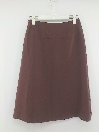 ◇ green label relaxing グリーンレーベル UNITED ARROWS 膝下丈 台形 スカート サイズ36 ワインレッド系 レディース P 【中古】