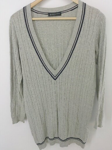 ◇ BEAUTY & YOUTH UNITED ARROWS Vネック 長袖 ニット セーター グレー ネイビー レディース P 【中古】 ◇ BEAUTY & YOUTH UNITED ARROWS Vネック 長袖 ニット セーター グレー ネイビー レディース P 【中古】