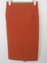 ◇ UNITED ARROWS ユナイテッドアローズ フェイクレザー 膝下丈 タイト スカート サイズ36 オレンジ系 レディース P 【中古】