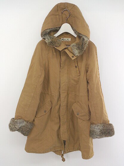 ◇ relacher ルラシェ ラビットファー ジップアップ 長袖 コート サイズF ブラウン レディース P 【中古】