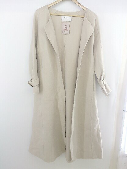 ◇ ◎ The Virgnia ザ ヴァージニア ウール混 長袖 ラップ コート サイズ38 ライトベージュ レディース P 【中古】