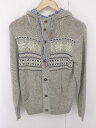 ◇ TAKA-Q タカキュー ノルディック柄 フーディー 長袖 ニット カーディガン サイズL サンドベージュ系 メンズ P 【中古】