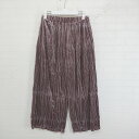 ◇ JUNOAH ジュノア ウエストゴム ベロア調 ワイド パンツ サイズ F パープル系 レディース P 【中古】