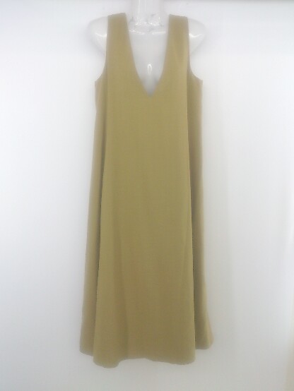 ◇ ROPE PICNIC レースアップ Vネック 膝下丈 ジャンパースカート ワンピース サイズ38 イエローブラウン系 レディース E 【中古】