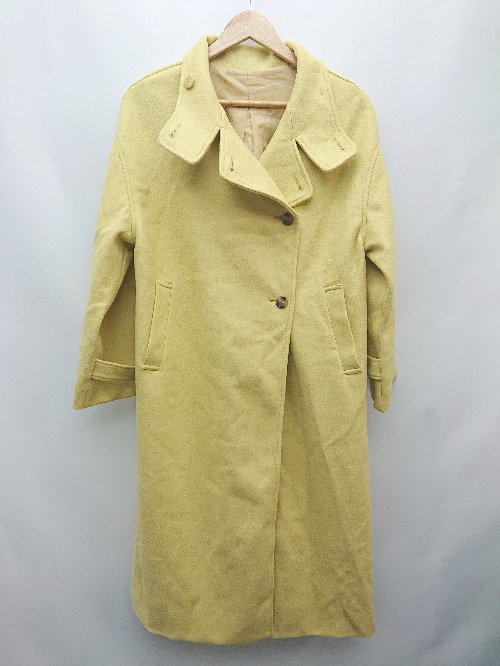 ■ Chez toi シェトワ スタンドカラー ロング 秋冬 長袖 コート サイズF イエロー系 レディース P 【中古】