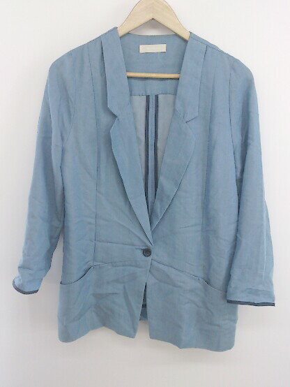 ◇ ジーナシス 薄手 1B 長袖 ジャケット サイズF ライトブルー系 レディース P 【中古】