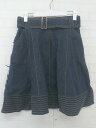 ◇ ◎ LANVIN en Bleu ランバンオンブルー 膝丈 フレア デニムスカート サイズ36 ネイビー系 レディース P 【中古】