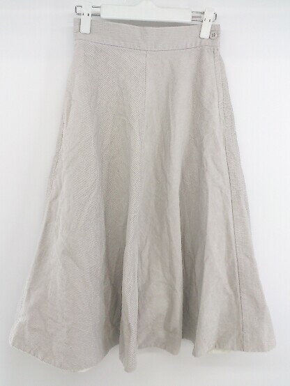 ◇ GLOBAL WORK コーデュロイ ウエストゴム 膝下丈 フレア スカート サイズS ライトグレー系 レディース P 【中古】