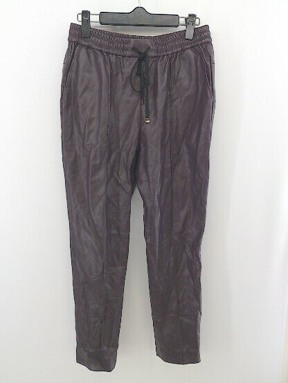 ◇ LAUTREAMONT ロートレアモン 合成皮革 ピンタック ウエストゴム パンツ サイズ38 パープル系 レディース P 【中古】