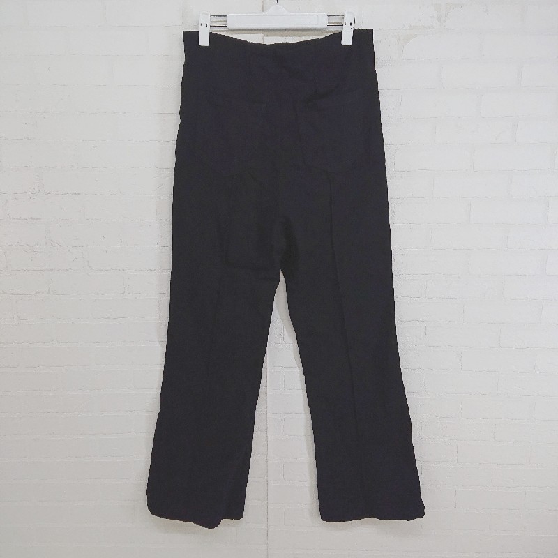 ◇ Alma Design アルマデザイン ハウウエスト センタープレス ストレッチ パンツ サイズL ブラック レディース E 【中古】