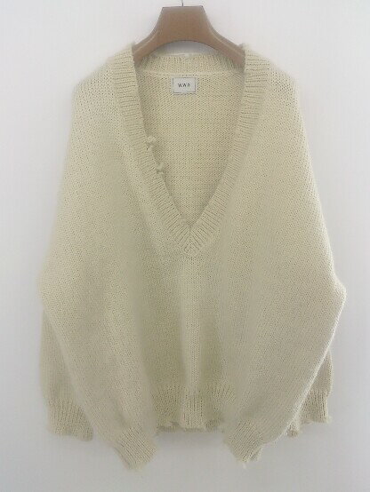 ◇ WHO'S WHO gallery フーズフーギャラリー ダメージ加工 長袖 ニット セーター サイズF アイボリー レディース E 【中古】