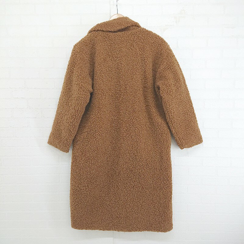 ■ ノーブランド ボア 長袖 コート サイズL キャメル レディース E 【中古】
