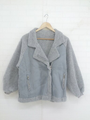 ◇ JUNOAH ジュノア ボア 切替 長袖 ジップアップ ジャケット サイズM ブルー グレー レディース E 【中古】 ◇ JUNOAH ジュノア ボア 切替 長袖 ジップアップ ジャケット サイズM ブルー グレー レディース E 【中古】