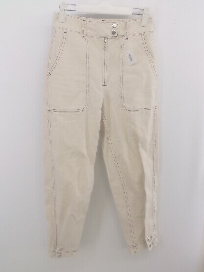 ◇ jouetie ジュエティ ヘムボタン カラーステッチ ベイカー パンツ サイズM ライトベージュ系 レディース P 【中古】