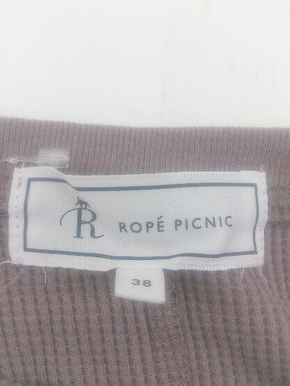 ◇ ROPE PICNIC ロペピクニック ワッフル 七分袖 膝下丈 ワンピース サイズ38 ブラウン レディース P 【中古】