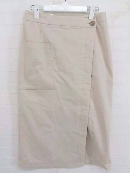 ◇ URBAN RESEARCH アーバンリサーチ 膝下丈 ラップ巻き スカート サイズF ライトベージュ系 レディース P 【中古】