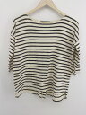 ◇ Jewel Changes UNITED ARROWS×SACRA ボーダー 五分袖 Tシャツ カットソー サイズ38 アイボリー ブラック レディース P...