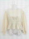 ◇ PAGEBOY ページボーイ ALICIA 切替 ボリュームスリーブ 長袖 ブラウス カットソー サイズF ベージュ系 レディース P 【中古】