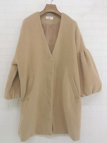 ◇ select MOCA セレクト モカ 長袖 ノーカラー コート サイズM ベージュ レディース P 【中古】