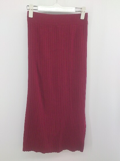 ◇ SPIGA スピーガ ウエストゴム バックスリット ニット 膝下丈 タイト スカート バーガンディ系 レディース P 【中古】