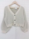 ◇ apres jour mignon アプレジュールミニョン 長袖 ニット カーディガン サイズF ベージュ系 カーキ系 レディース P 【中古】
