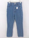 ◇ W.W.G レーザーチェック デニム ジーンズ パンツ サイズF インディゴ レディース P 【中古】