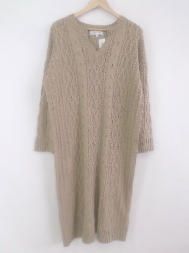◇ ROPE PICNIC ロペピクニック 長袖 ロング ニット ワンピース サイズ38 ベージュ レディース P 【中古】 ◇ ROPE PICNIC ロペピクニック 長袖 ロング ニット ワンピース サイズ38 ベージュ レディース P 【中古】