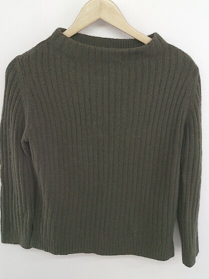 ◇ green label relaxing UNITED ARROWS サイドスリット 長袖 ニット セーター カーキ系 レディース P 【中古】
