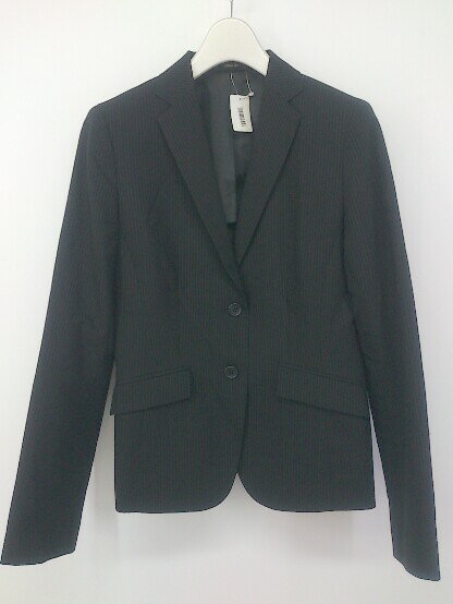 ◇ COMME CA ISM コムサイズム ストライプ 長袖 ジャケット サイズL ブラック レディース P 【中古】