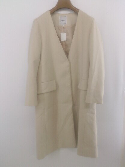 ◇ anatelier アナトリエ 長袖 ノーカラー コート サイズ38 ベージュ レディース P 【中古】