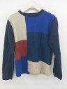 ◇ BEAUTY & YOUTH UNITED ARROWS ウール100% クルーネック ニット セーター サイズM ネイビー マルチ レディース P 【中古...