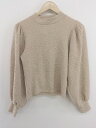 ◇ continuer de NICE CLAUP ボリュームスリーブ ハイネック 長袖 カットソー ベージュ系 レディース P 【中古】