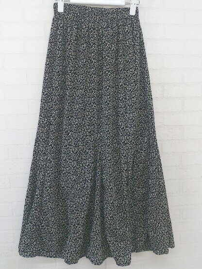 ◇ fifth フィフス 花柄 ロング フレア スカート ブラック アイボリー レディース P 【中古】