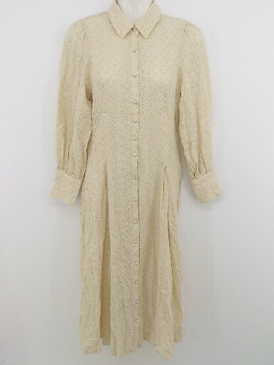 ◇ ◎ one after another NICE CLAUP デザインレース 長袖 膝下丈 ワンピース サイズF ベージュ系 レディース P 【中古】 ◇ ◎ one after another NICE CLAUP デザインレース 長袖 膝下丈 ワンピース サイズF ベージュ系 レディース P 【中古】