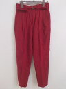 ◇ ◎ UNITED ARROWS ユナイテッドアローズ ベルト付 タック ウール スラックス パンツ サイズ 38 レッド レディース P 【中古】