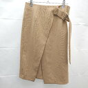 ◇ TONAL サイドジップ サイドベルト スリット ひざ丈 タイト スカート サイズ38 ブラウン系 レディース E 【中古】