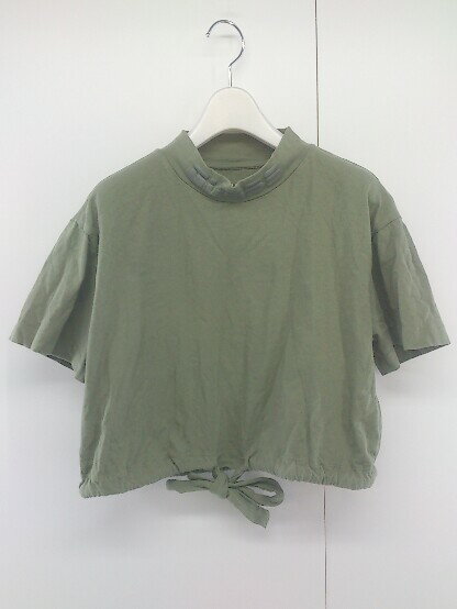 ◇ GUESS ECO ゲス ロゴ ショート丈 半袖 Tシャツ カットソー サイズS ベージュ レディース P 【中古】