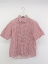 ◇ ◎ MICHEL KLEIN homme ミッシェルクランオム 総柄 半袖 シャツ サイズ46 ピンク レッド系 メンズ P 【中古】