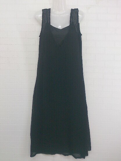◇ KOH style カップ付き レイヤード キャミワンピ ニットワンピース アンサンブル サイズ F ブラック レディース P 【中古】