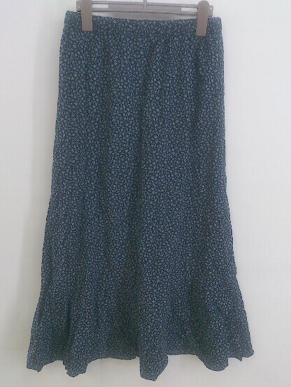 ◇ CIAOPANIC TYPY ウエストゴム ボタニカル ロング マーメイド スカート サイズone ブラック ブルー マルチ レディース P 【中古】(4)