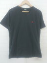 ◇ HANG TEN ハンテン ロゴ刺繍 Vネック 半袖 Tシャツ カットソー サイズL ブラック メンズ P 【中古】