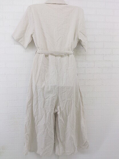 ◇ ◎ fifth フィフス リネン混 五分袖 オールインワン ベージュ系 レディース P 【中古】