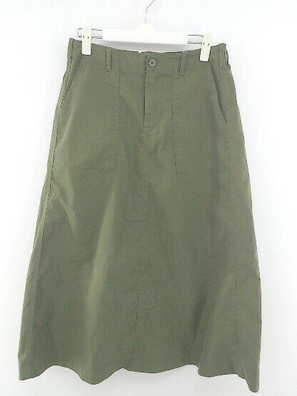 ◇ green label relaxing UNITED ARROWS ウエストゴム ロング フレア スカート サイズ36 カーキ系 レディース P 【中古】